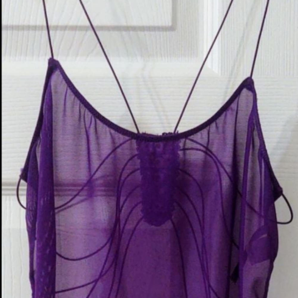 VS sheer, strappy teddy w/matching thongs